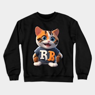 Funny smiling Calico Cat Crewneck Sweatshirt